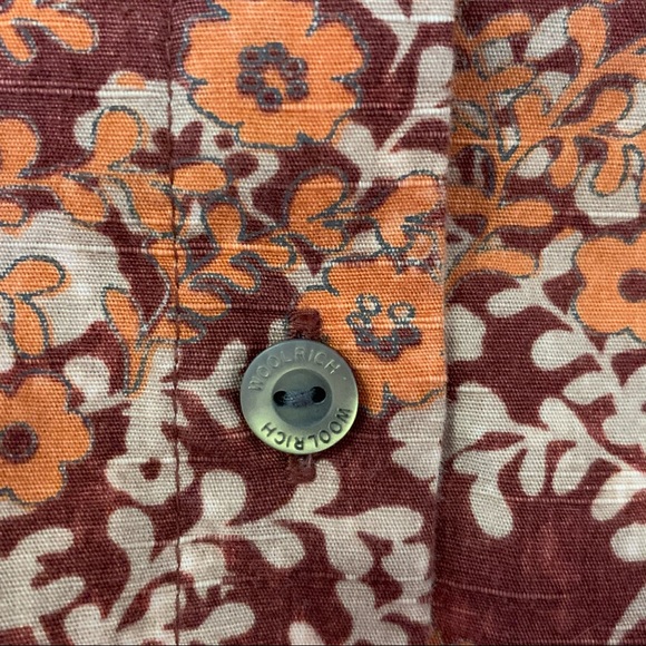 Woolrich Shirt Fall Floral Button Front Shirt Classic Size XL - Picture 5 of 8